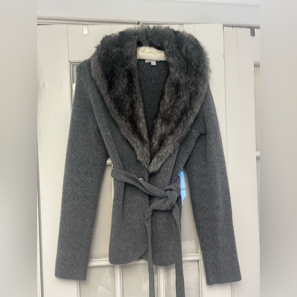 Anthropologie grey wrap sweater - Picture 2 of 4